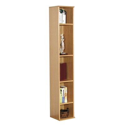 Rush Furniture Heirloom 62" H Heavy Duty Tower Bookcase in Oak Veneer